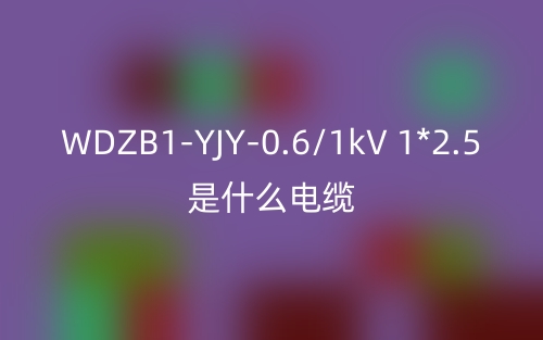 WDZB1-YJY-0.6/1kV 1*2.5是什么电缆？(图1)