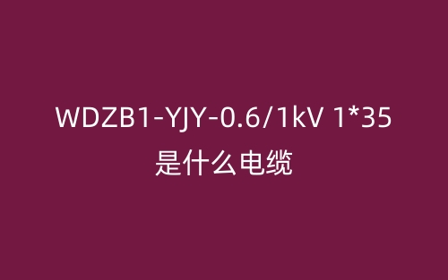 WDZB1-YJY-0.6/1kV 1*35是什么电缆?(图1)