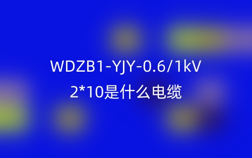 WDZB1-YJY-0.6/1kV 2*10是什么电缆？(图1)