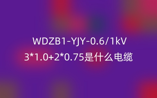 WDZB1-YJY-0.6/1kV 3*1.0+2*0.75是什么电缆？(图1)