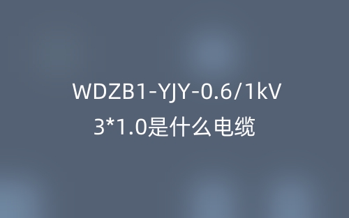 WDZB1-YJY-0.6/1kV 3*1.0是什么电缆？(图1)