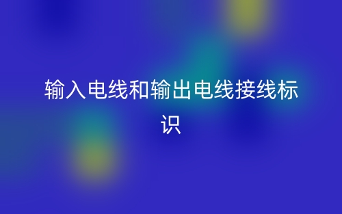 输入电线和输出电线接线标识一样吗？(图1)