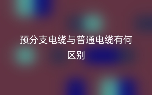 预分支电缆与普通电缆有何区别？(图1)